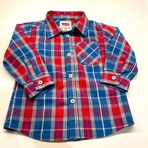 Infants Levi Strauss plaid shirt size 12 mo.